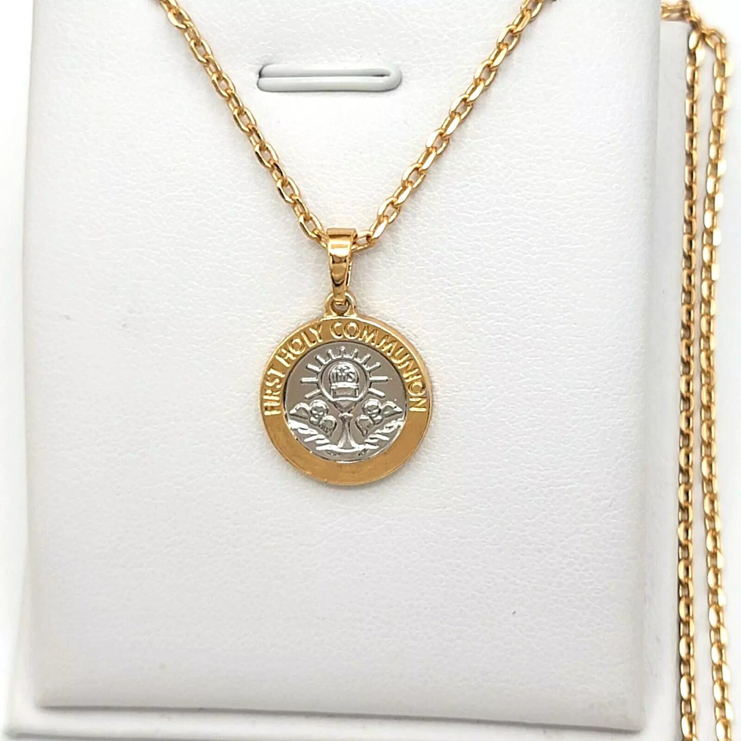 Two Tone 18K Gold Plated First Holy Communion Chalice Small Pendant