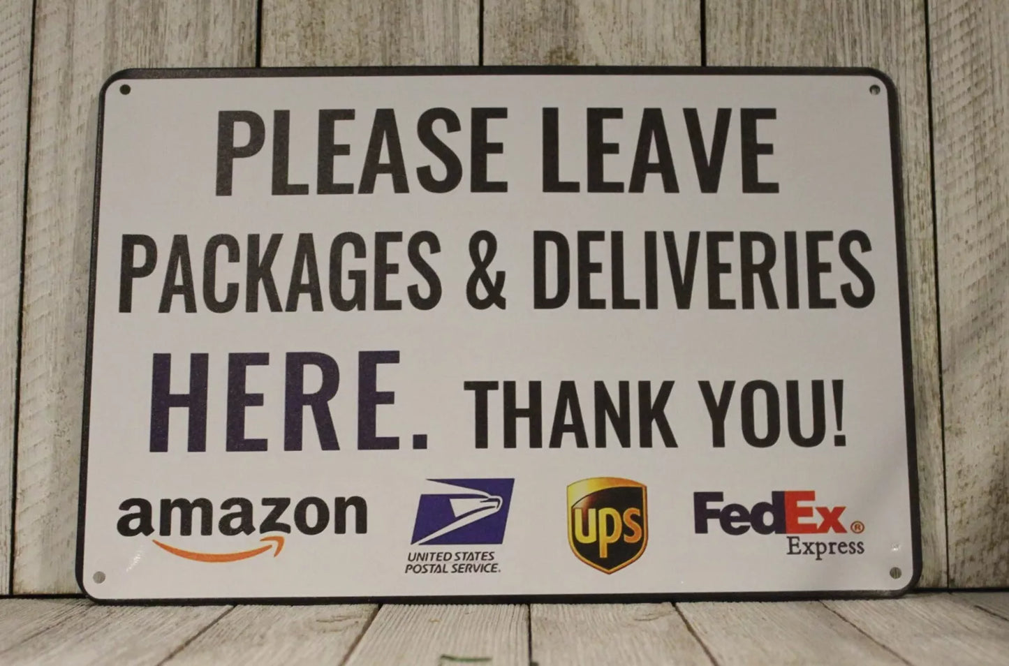 Please Deliver Leave Packages Here Tin Metal Sign