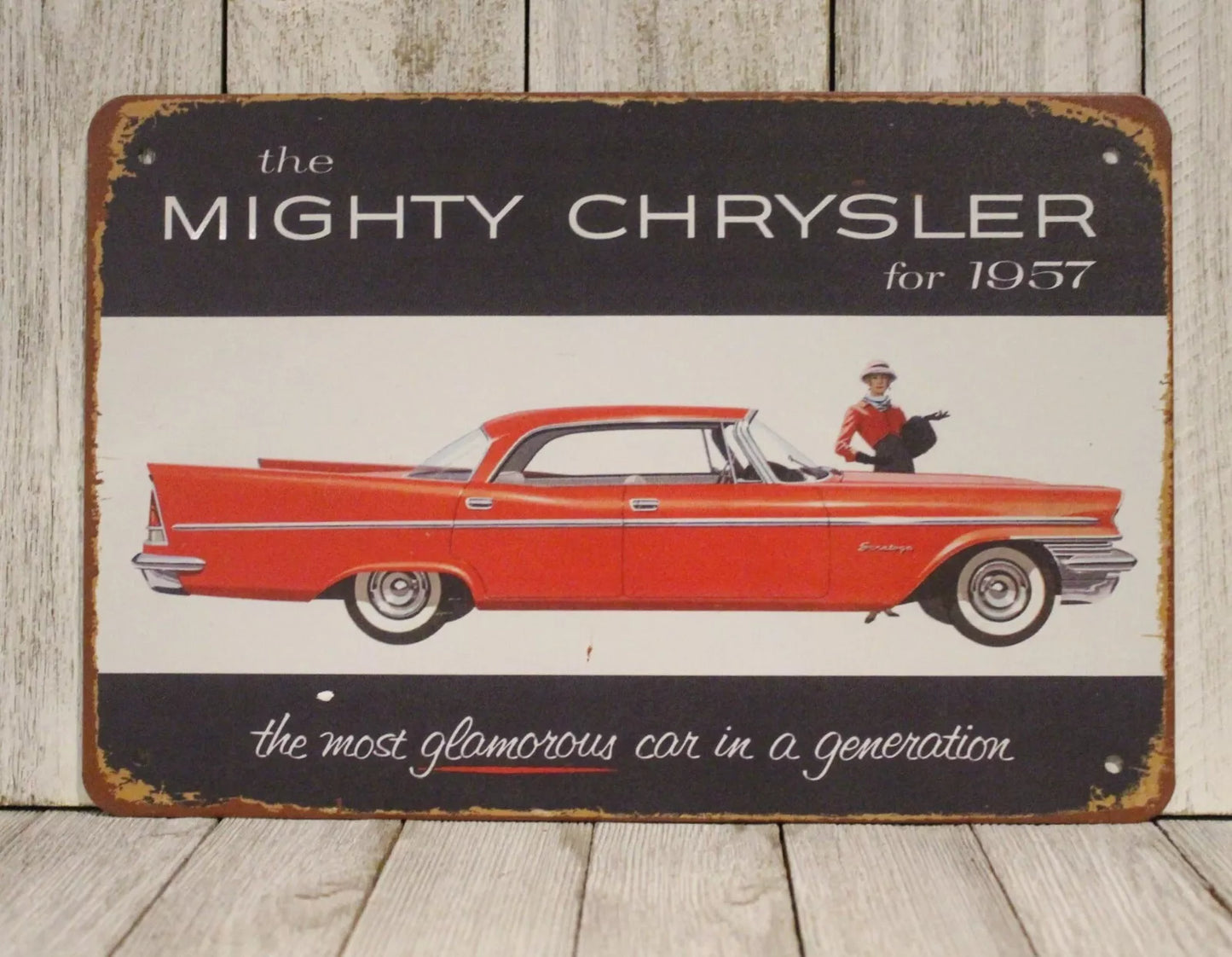 Mighty Chrysler Tin Metal Sign Vintage Style