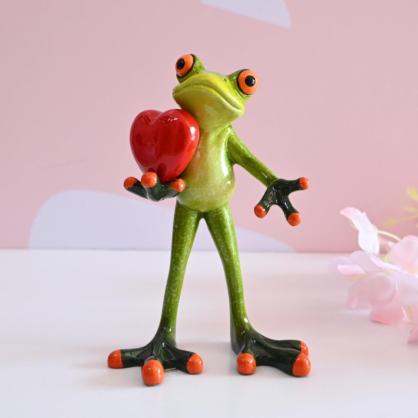 Frog Figurine Home Decor Gift for Women Mom Girl Collectible Statue Office Desk Table Shelf
