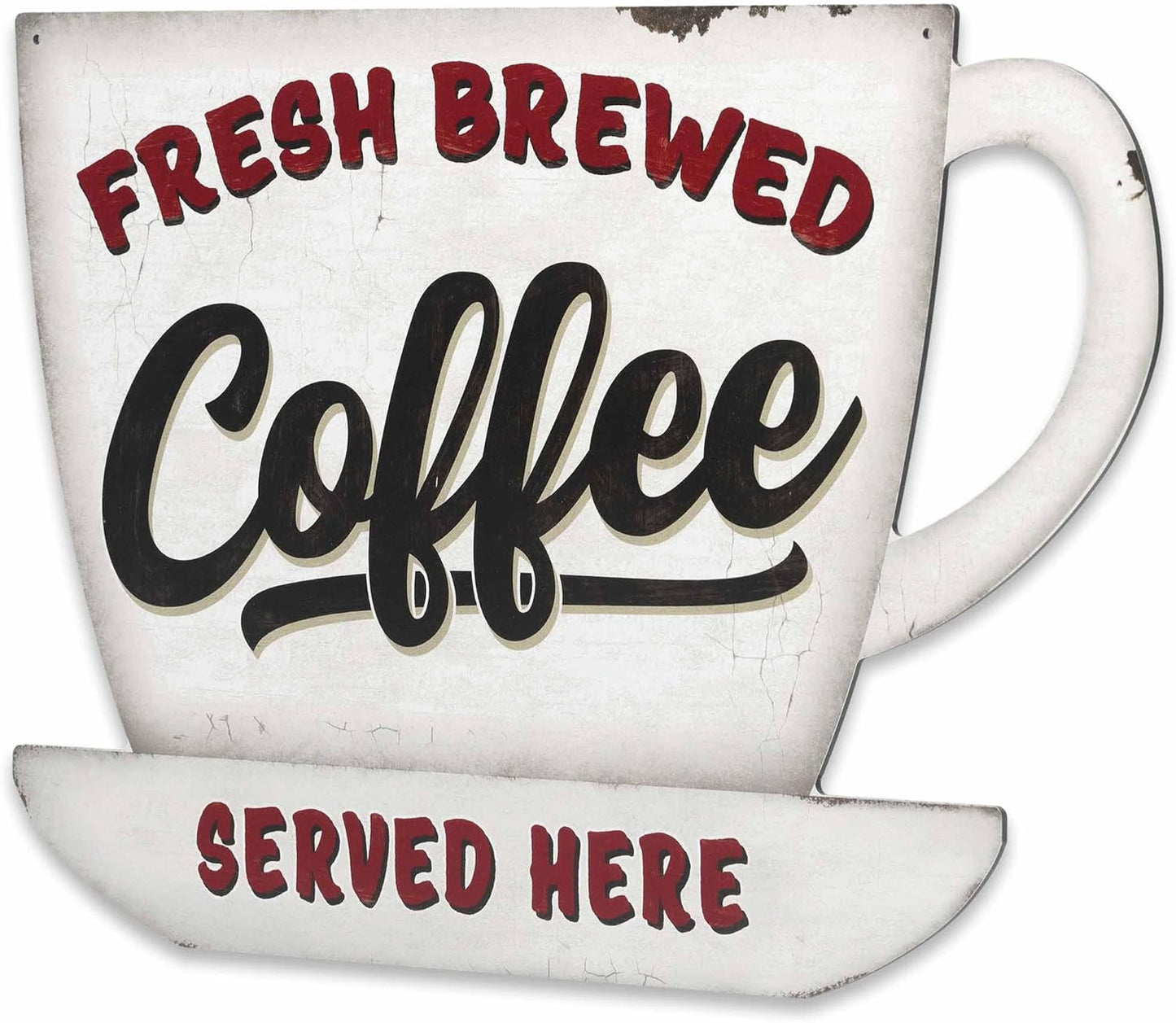 Fresh Brewed Coffee Served Here Metal Sign - Vintage Diner Coffee Sign
