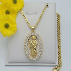 14K Gold Plated Saint Jude pendant w chain Medalla San Judas