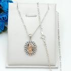 925 Solid Sterling Silver Our Lady Virgen Guadalupe Two Color Pendant Necklace