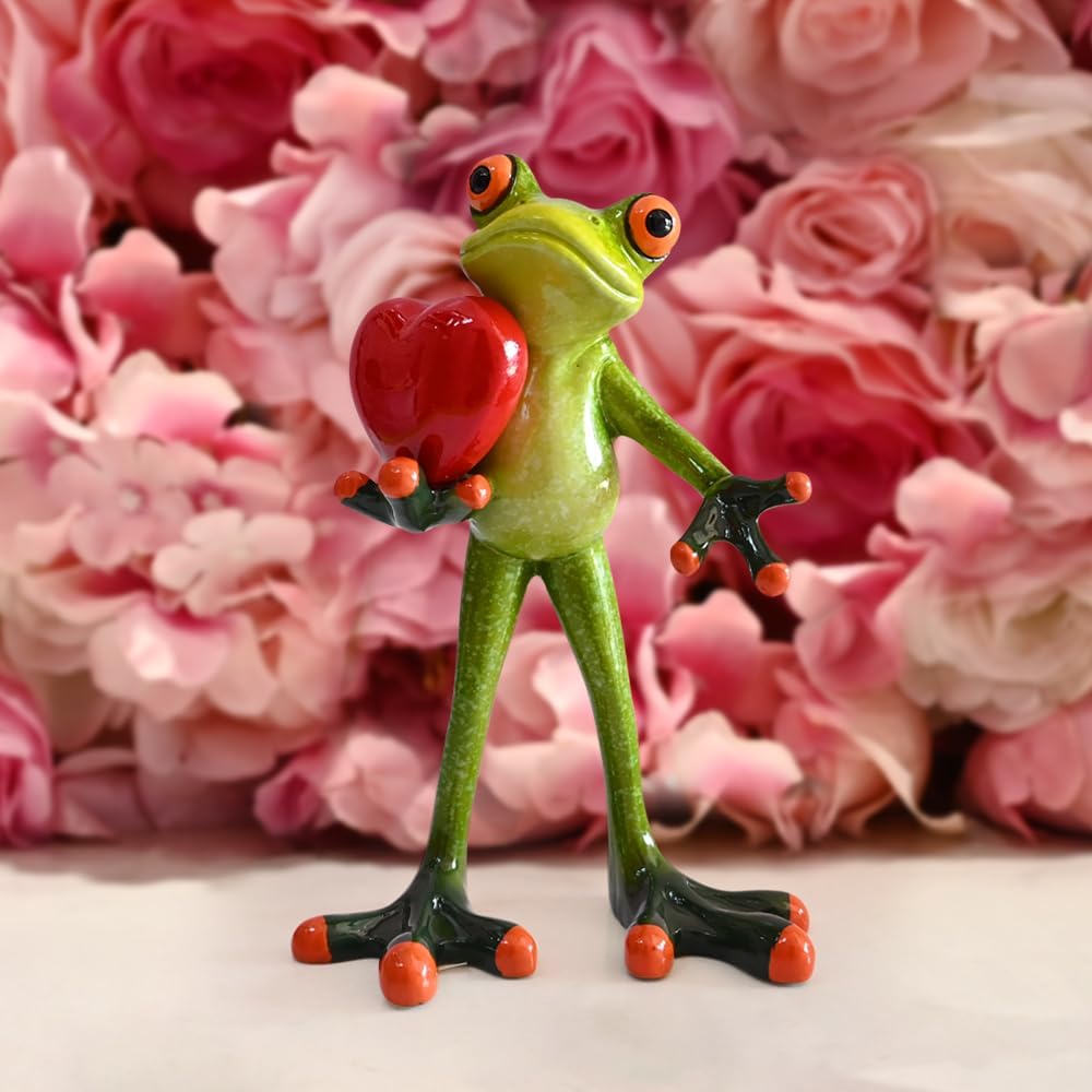 Frog Figurine Home Decor Gift for Women Mom Girl Collectible Statue Office Desk Table Shelf