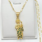14K Gold Plated Saint Jude pendant w 20" chain Medalla San Judas