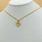 Stainless Steel 14K Gold Plated Heart Pendant Necklace & Curb Link Chain Jewelry