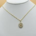 14K Gold Plated Our Lady of Guadalupe Necklace Oval CZ Pendant & Chain Virgen