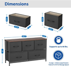 5 Drawer Fabric Dresser Storage Tower Closet Organizer Unit for Bedroom, Black