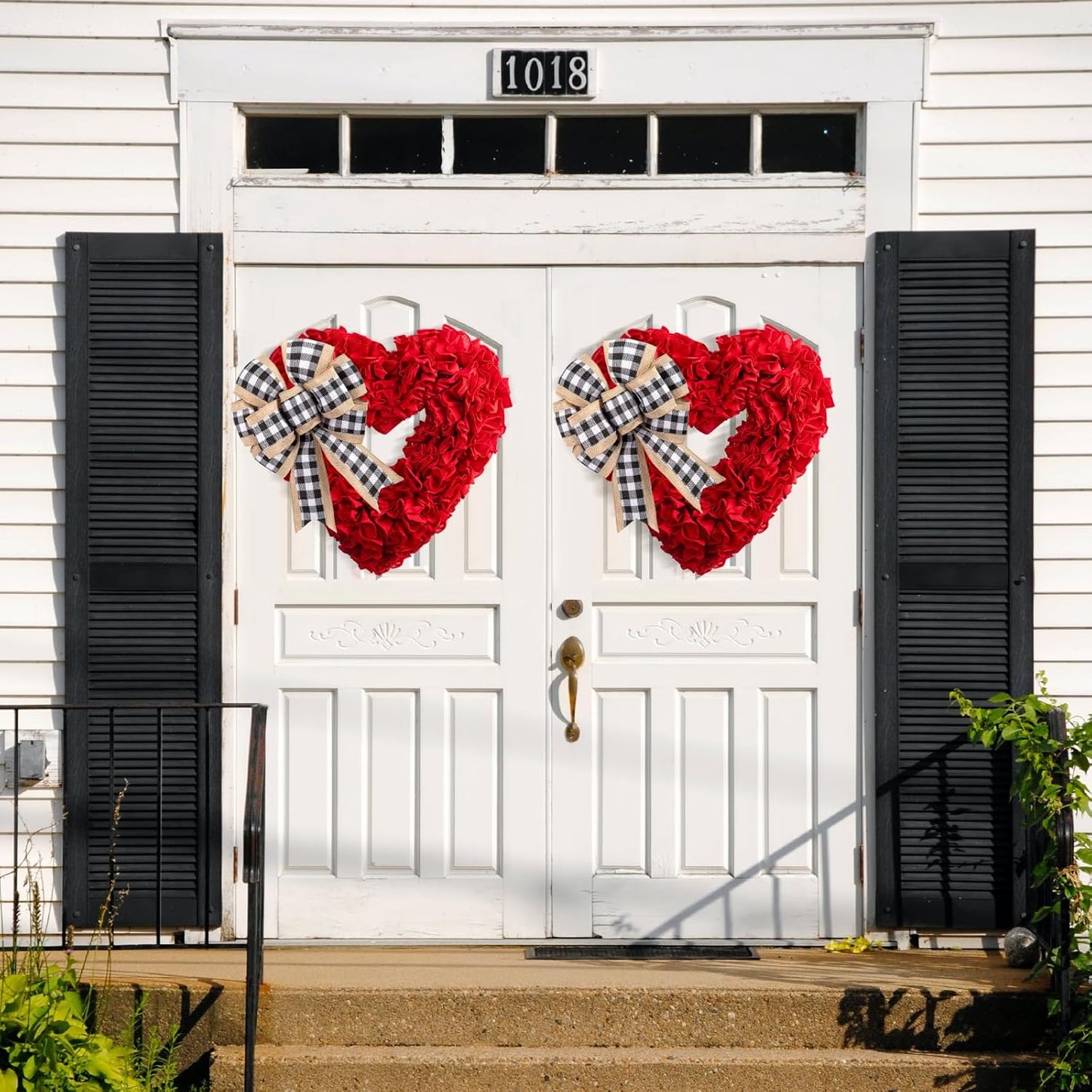 Valentines Day Decor - Wreaths for Front Door Outside 17" Valentine Decorations for The Home Heart Shaped