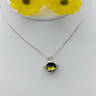 Rhodium Plated Planet Stars Galaxy Necklace Pendant & Chain
