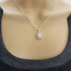 925 Solid Sterling Silver Our Lady Virgen Guadalupe Two Color Pendant Necklace