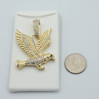 Mens 14k Gold Plated Hip-Hop Eagle Pendant Figaro Chain Necklace Freedom Symbol