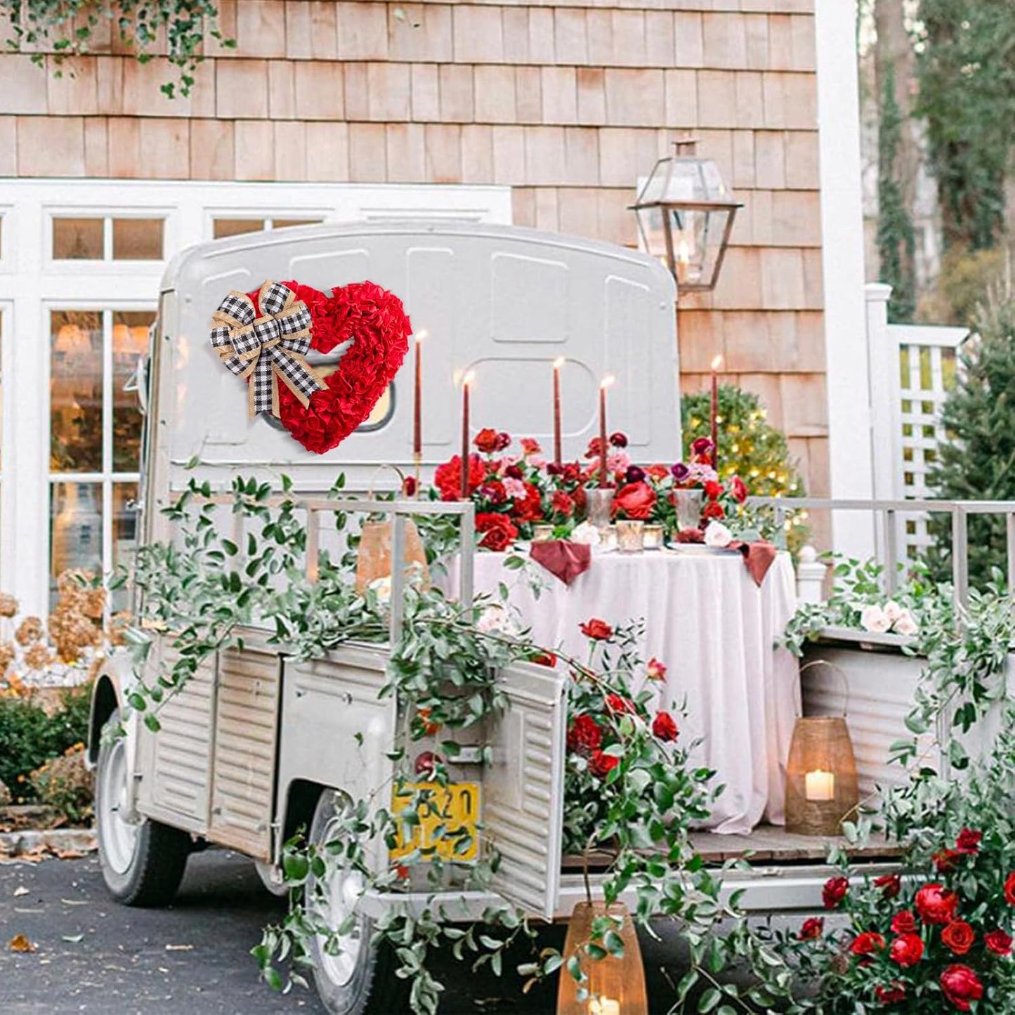 Valentines Day Decor - Wreaths for Front Door Outside 17" Valentine Decorations for The Home Heart Shaped