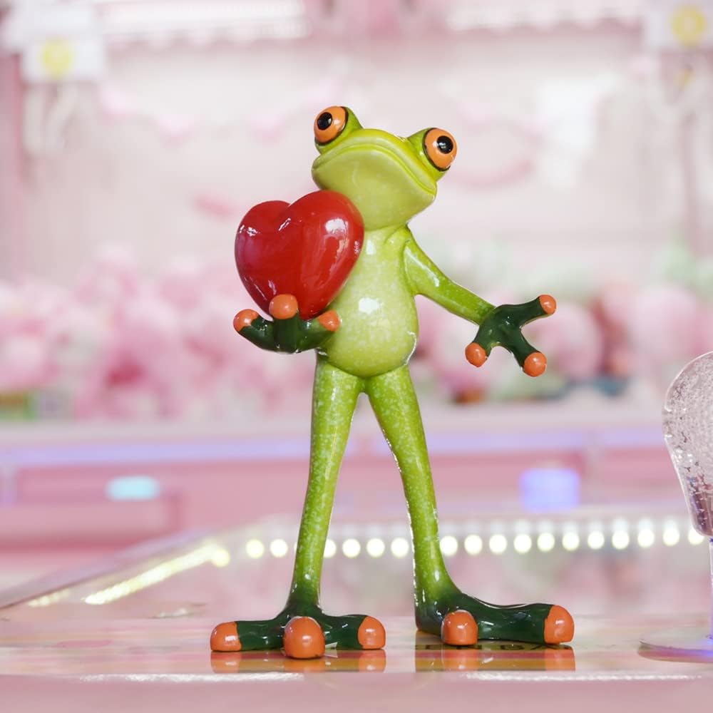 Frog Figurine Home Decor Gift for Women Mom Girl Collectible Statue Office Desk Table Shelf