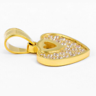 Stainless Steel 14K Gold Plated Heart Pendant Necklace & Curb Link Chain Jewelry