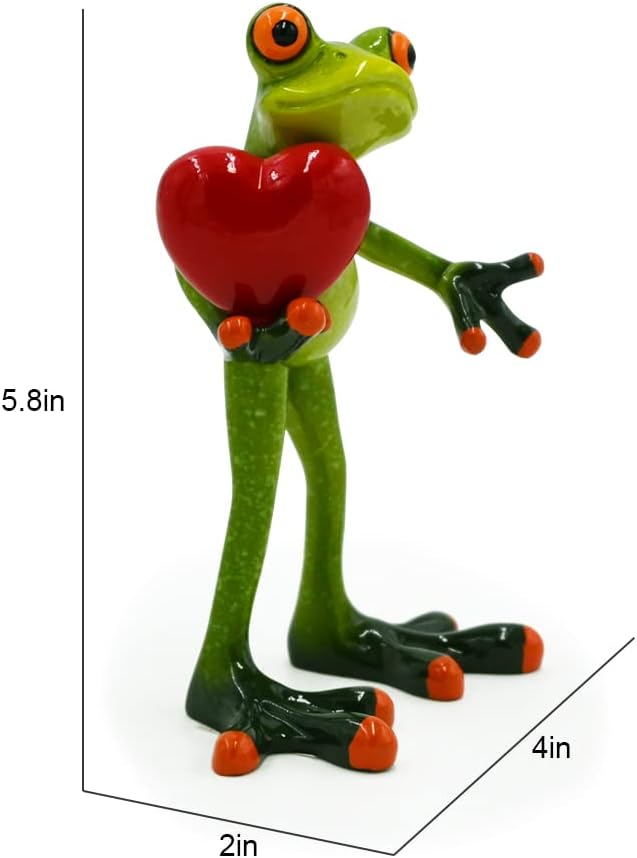 Frog Figurine Home Decor Gift for Women Mom Girl Collectible Statue Office Desk Table Shelf