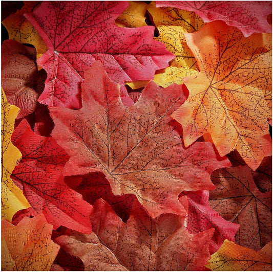 300 Pieces Artificial Autumn Maple Leaves Mixed Fall Colored Leaf