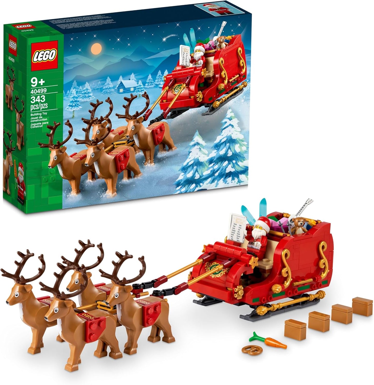 LEGO Santa’s Sleigh Christmas Toy Building Set for Kids Ages 9-13, Comes with a Santa Figurine & Reindeer