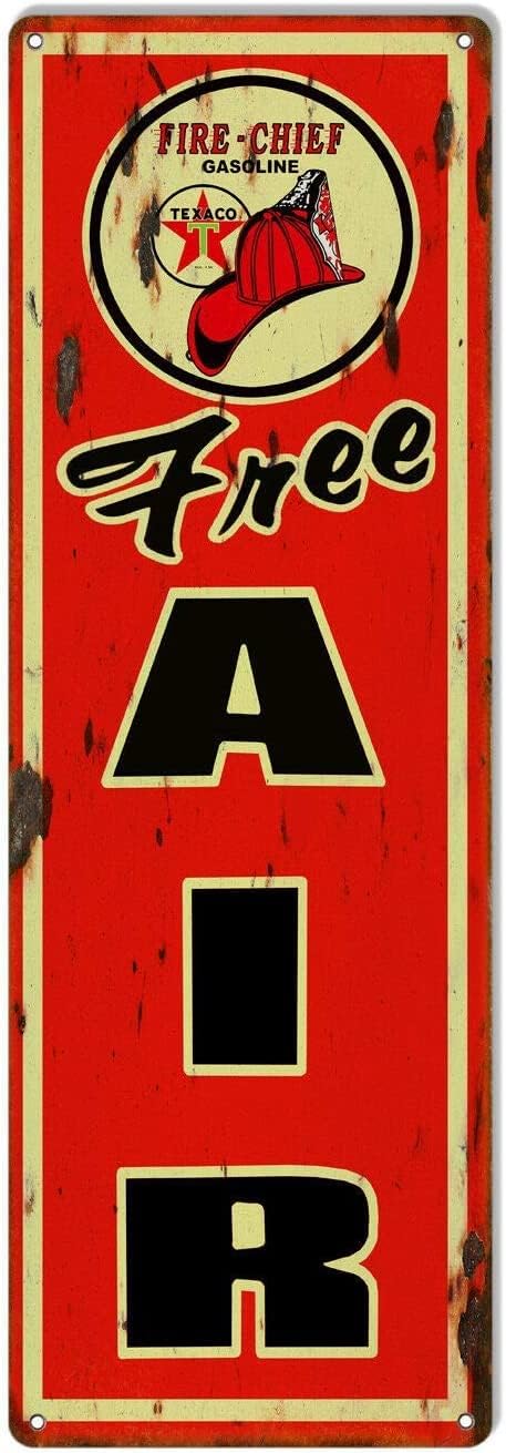 Retro Metal tin Sign Free Air Gasoline Reproduction Garage