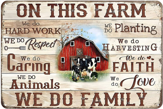 Metal Sign Farmer On This Farm We Do Vintage Tin Sign Home Kitchen Farm, 12 X 8 Inch