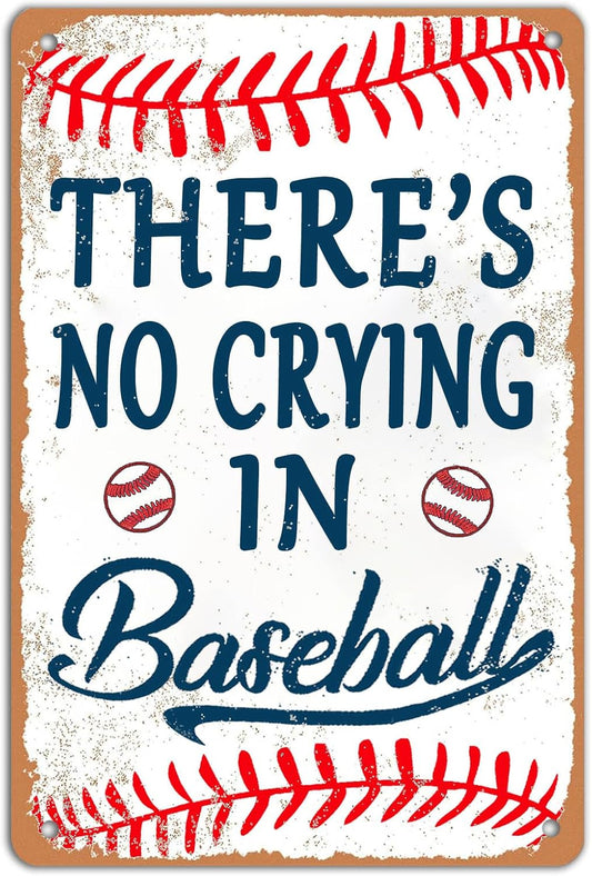 Baseball Tin Sign Vintage Baseball Wall Decor  For Boys Room Bedroom Decorative Signage