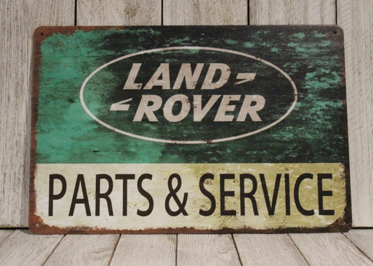 Land Rover Tin Metal Sign Rustic Style Look Mechanic Garage Car Parts & Service