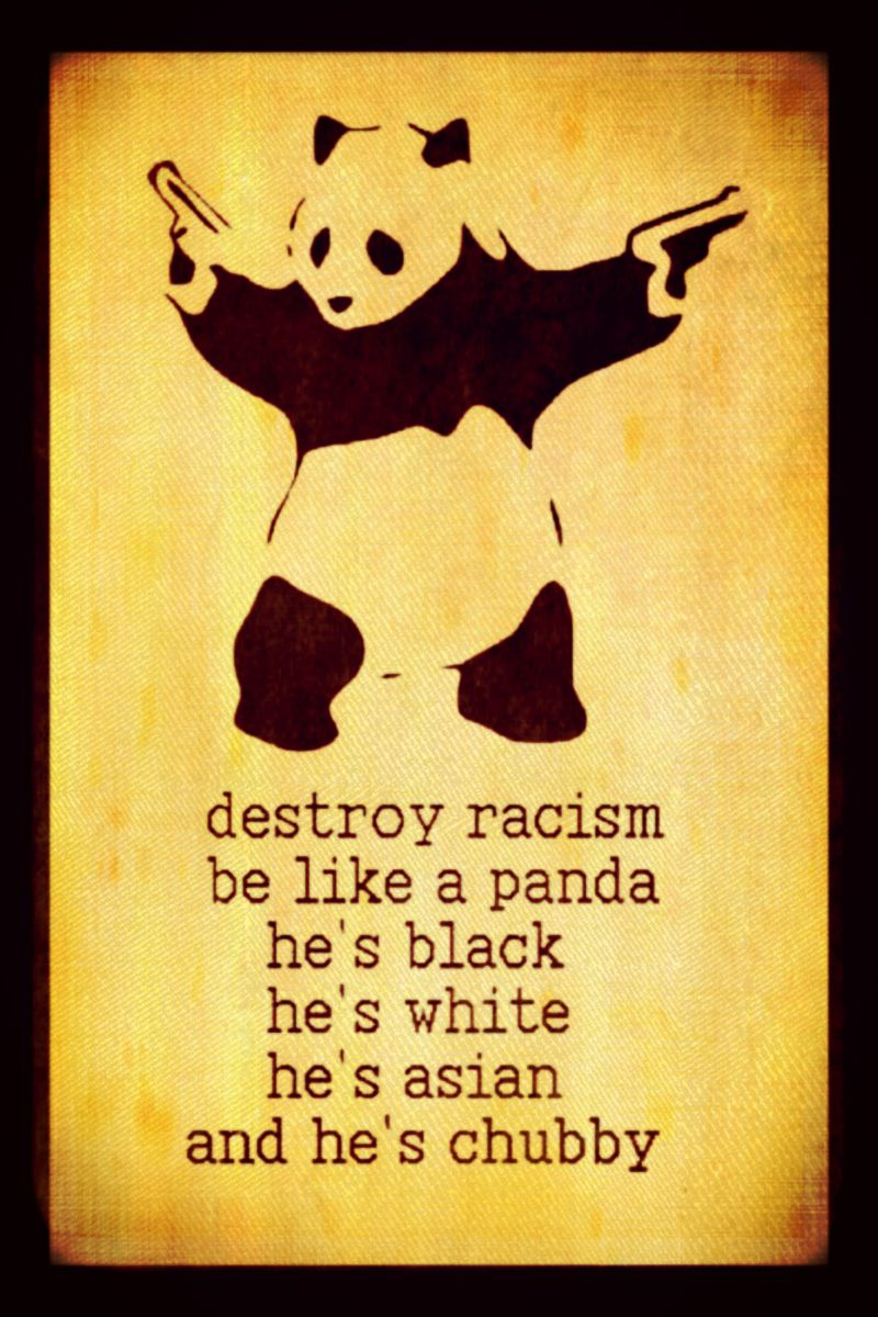 BE LIKE A PANDA! STOP RACISM USA MADE! METAL SIGN 8X12 MAN CAVE FUNNY BAR OFFICE