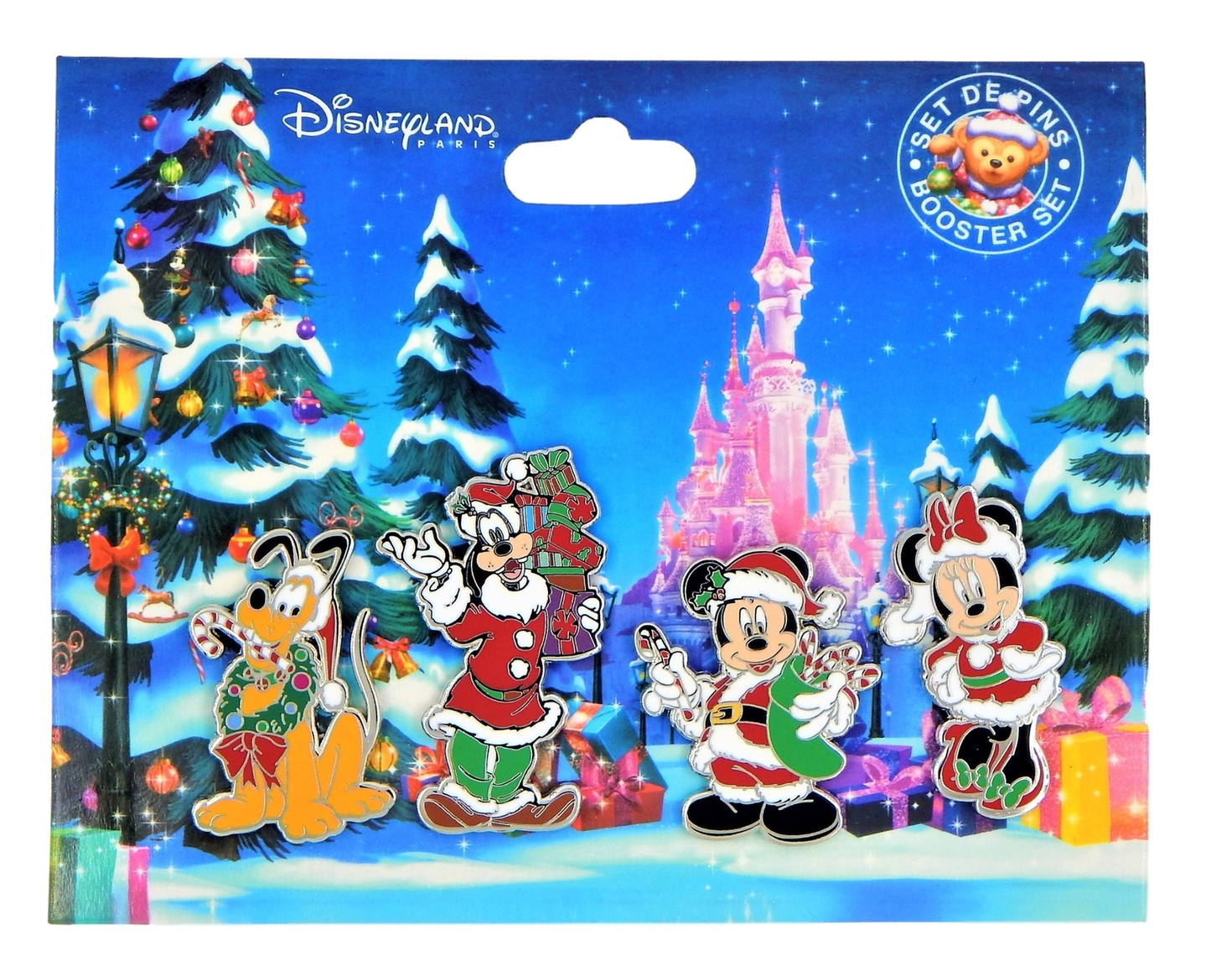 4 Christmas Disney Pin Trading Set Santa Mickey & Friends Brand New Park Pins