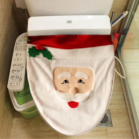 Christmas Santa Claus Toilet Seat Cover, Bath Bathroom Home Decoration Smile Santa Claus Toilet Seat Cover Decors