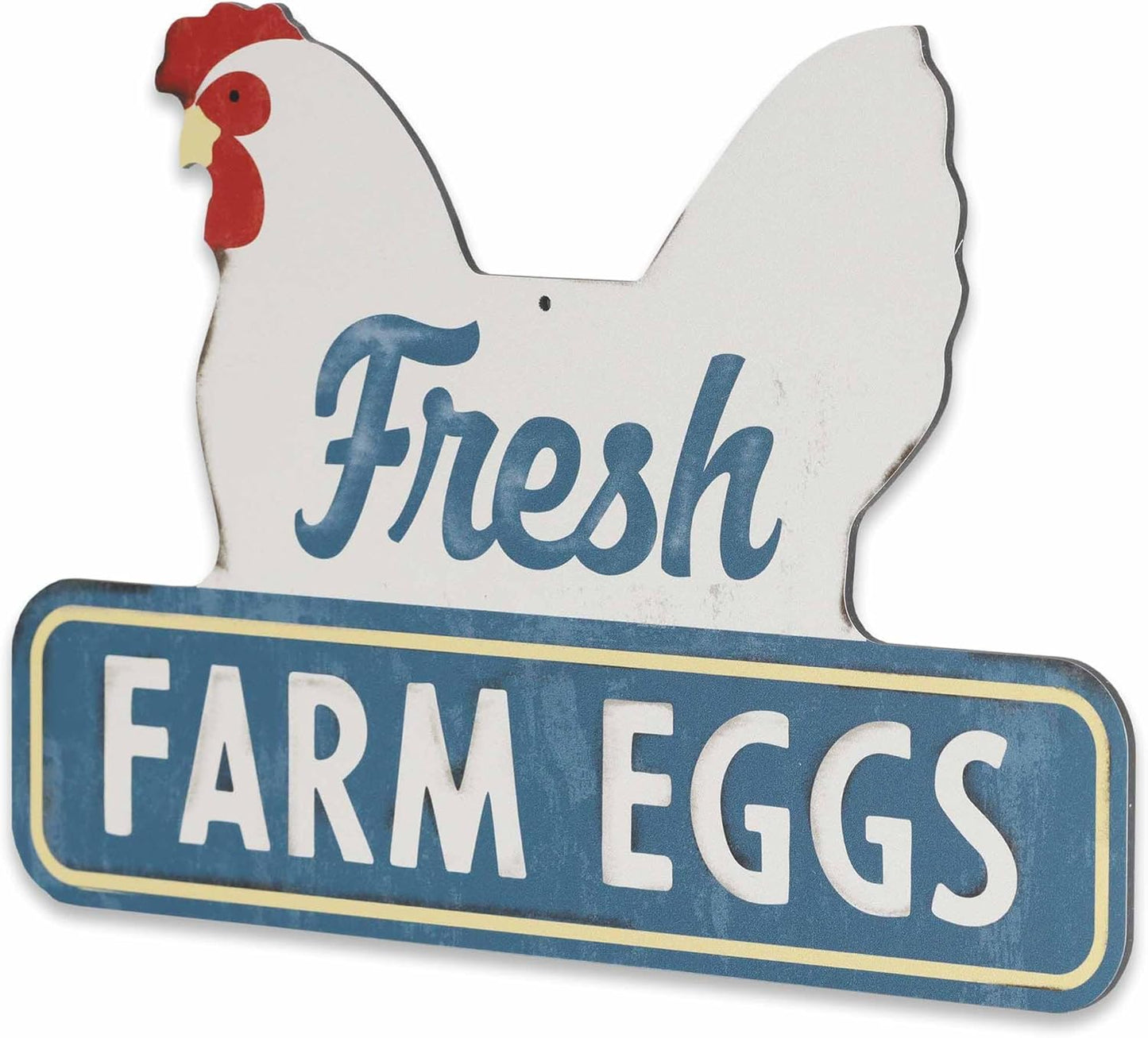 Vintage Farmhouse Kitchen Sign With Hen and Distressed Finish