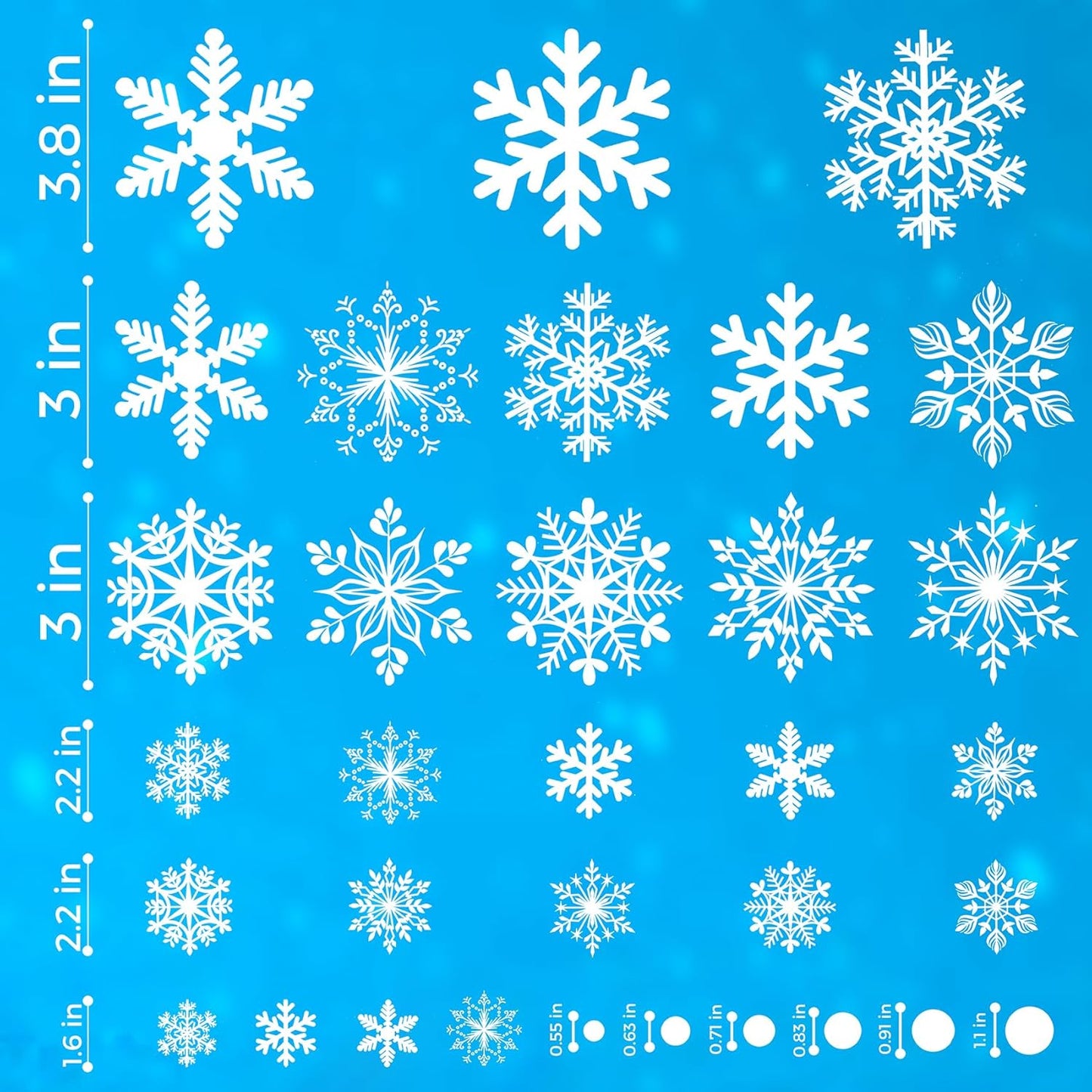 364PCS Snowflake Window Clings, Christmas Window Clings Snowflakes Stickers Decals