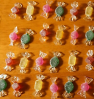 24 Mini Acrylic Christmas Candy Sparkle Sugar Ornaments Candies Home Decor