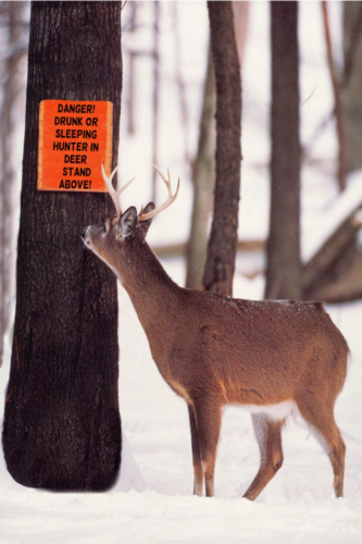 FUNNY WARNING SIGN! HUNTERS DEER READ* METAL 8X12 MAN CAVE BAR HUNTING CABIN