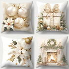 Holliday Pillow Covers 4pcs Set Gold Christmas Decoration Pillowcase For Home