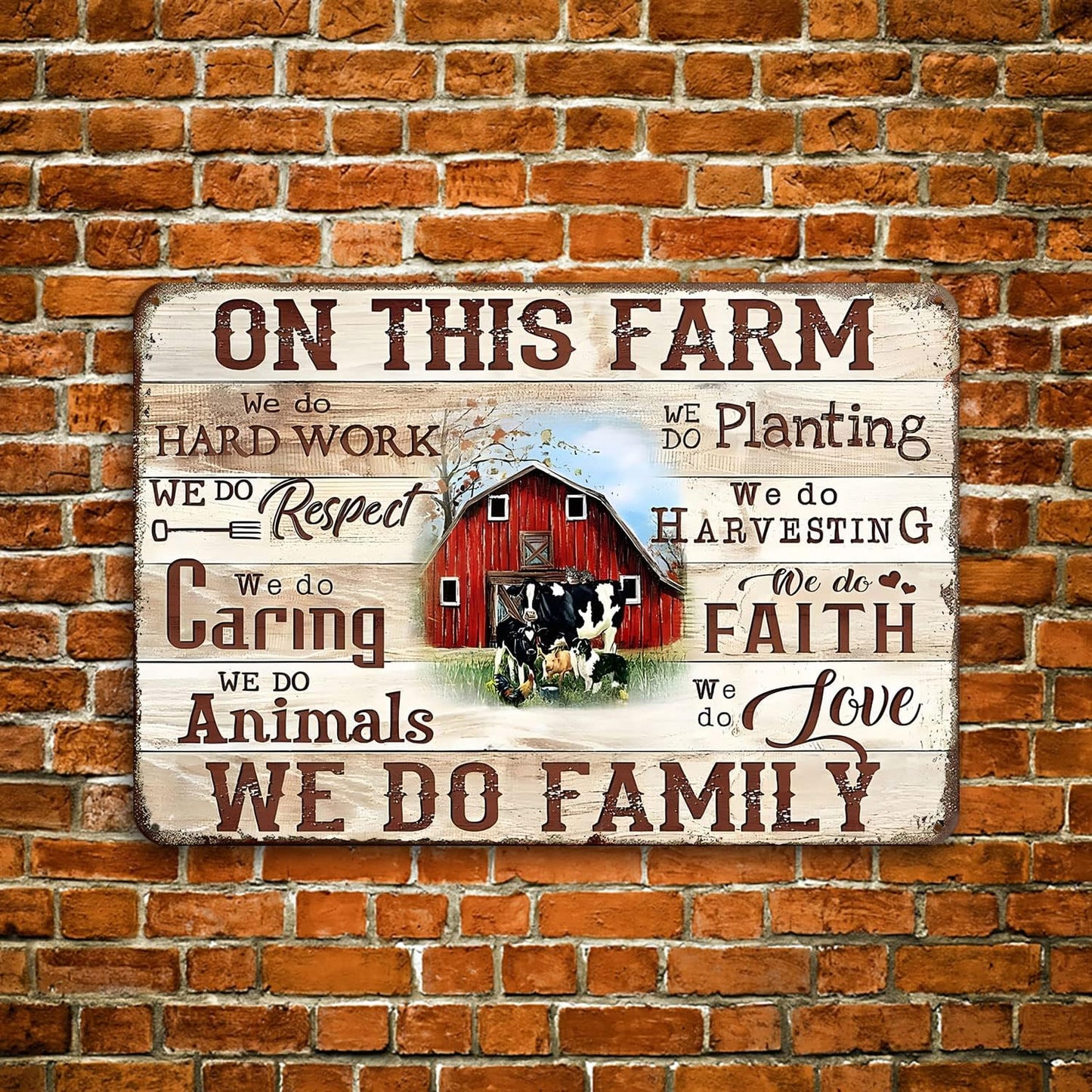 Metal Sign Farmer On This Farm We Do Vintage Tin Sign Home Kitchen Farm, 12 X 8 Inch