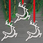 Holiday Mini Reindeer Ornament, Set of 3, Silver Plate