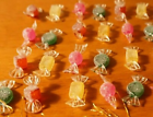 24 Mini Acrylic Christmas Candy Sparkle Sugar Ornaments Candies Home Decor