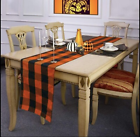 Table Runner Orange & Black Buffalo Check Plaid 13 x 71" Holiday Home Decor