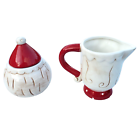 SANTA CLAUS Christmas Ceramic CREAMER & SUGAR of 2 NEW NIB