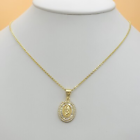 14K Gold Plated Our Lady of Guadalupe Crystal Medal Necklace Virgen Guadalupe