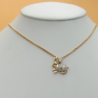 18K Gold Plated Clear Crystals Rabbit Bunny Pendant Chain Necklace Jewelry Gift