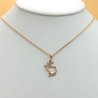 18K Gold Plated Jewelry Heart Couple Dolphin Pendant & Chain. Necklace Gift