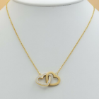Stainless Steel Set Gold Plated Linked Hearts Necklace & Earrings