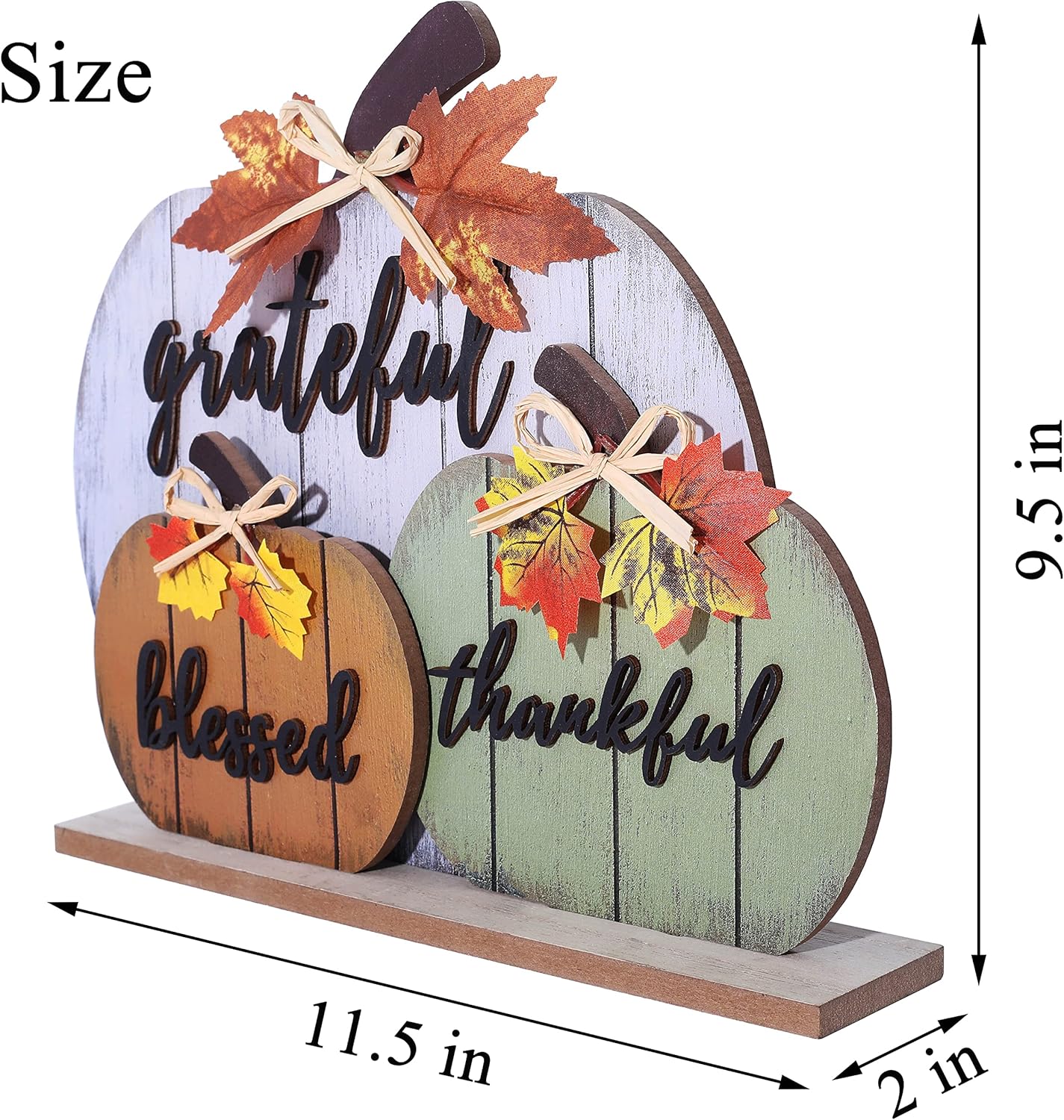 Fall Decorations for Home Blessed Grateful Thankful Fall Decor Wooden Pumpkin Tabletop Signs for Home