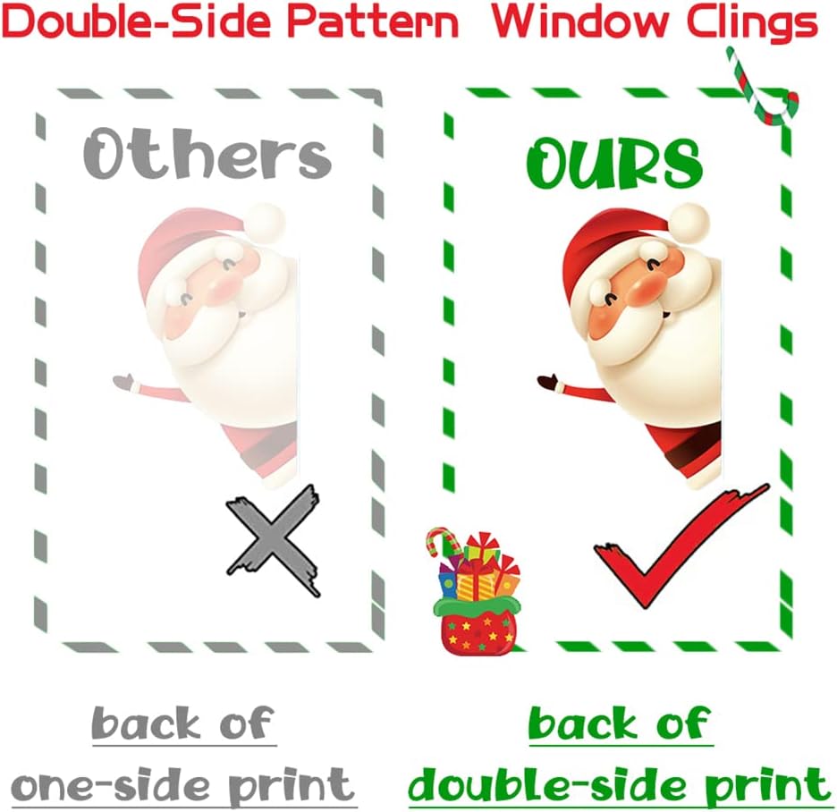 82PCS Christmas Snowflake Window Clings Stickers for Glass, Xmas Decals Decorations Holiday Snowflake