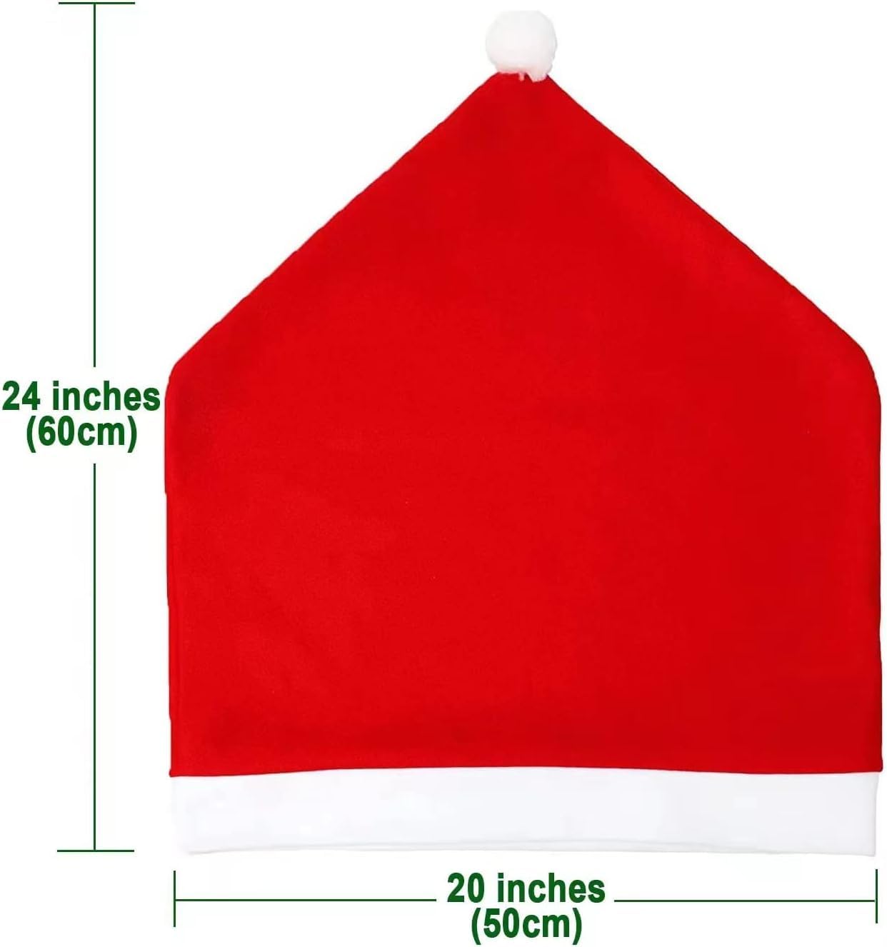 4-Pieces Christmas Chair Covers - Red Non-Woven Fabrics Santa Claus Hat Chair Back Covers for Xmas Decor