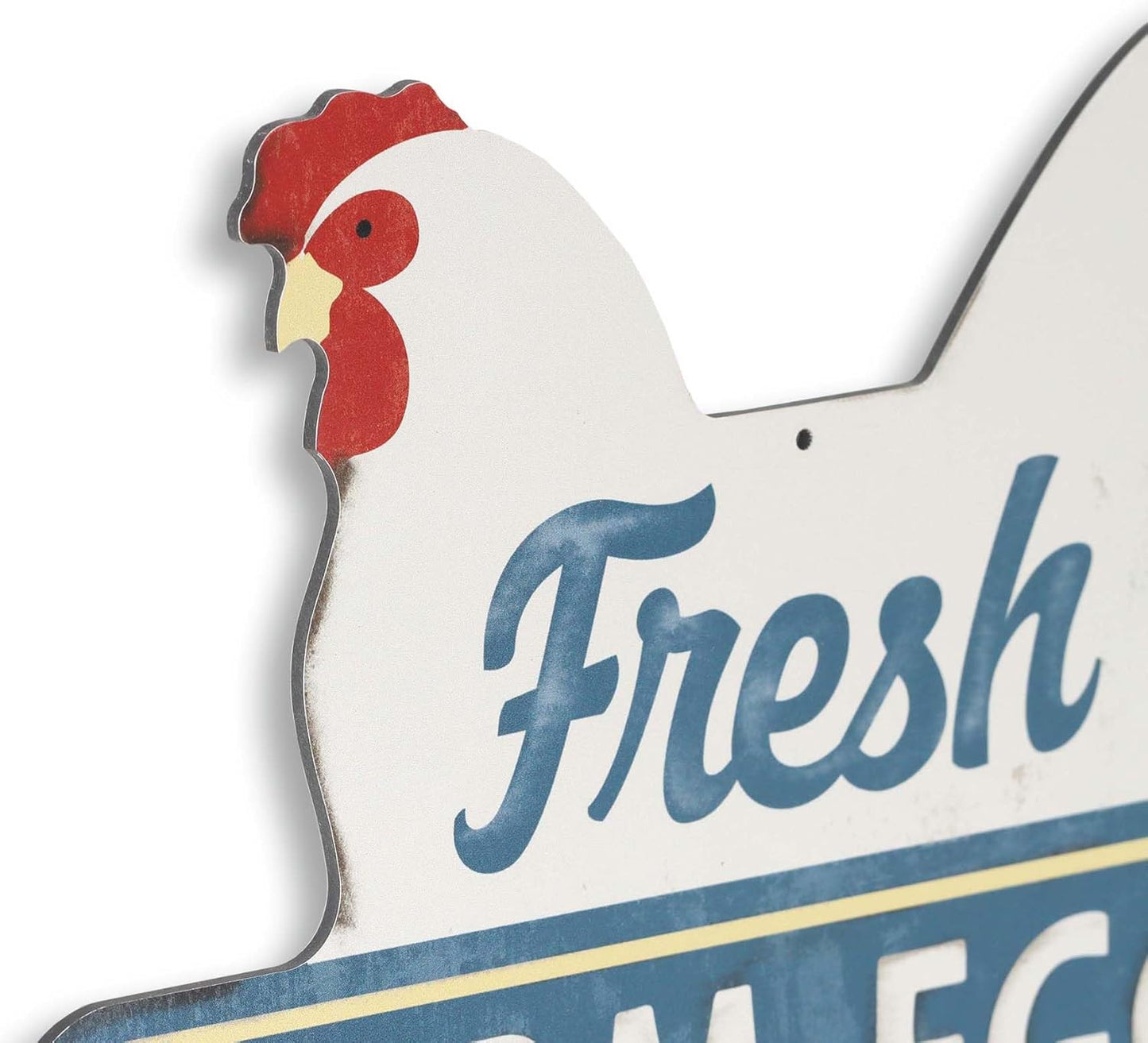 Vintage Farmhouse Kitchen Sign With Hen and Distressed Finish