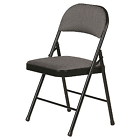 4 pieces Fabric Padded Folding Chair Gray: Metal Frame, Polypropylene