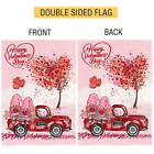 Valentines Day Garden Flag, Double Sided Burlap House Flag, Love Heart