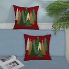 2pcs Christmas Pillow Covers 18x18in - Red Tree Decor Throw Pillow for Sofa